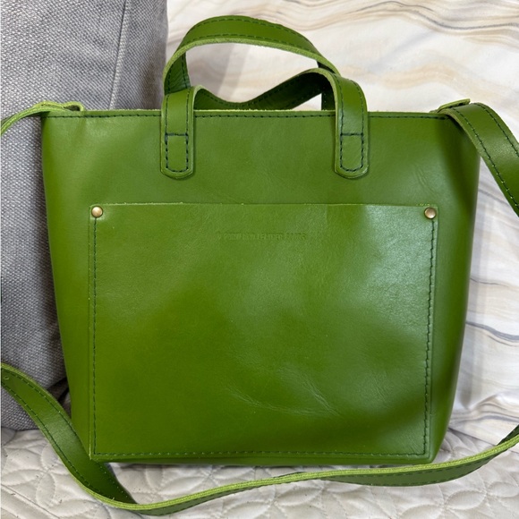 Portland Leather Handbags - Portland Leather Goods Mini Crossbody NEW Green Apple zippered.